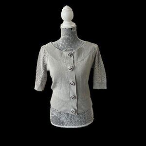 Charlotte Russe Gray Button Front Knit Cardigan Size Large NWT